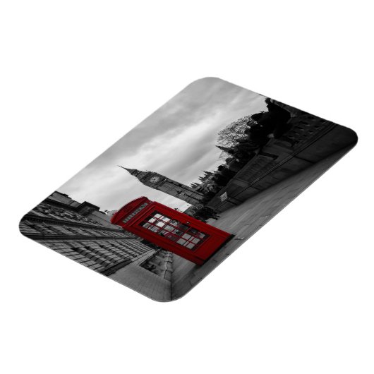 Rode telefooncel in Londen rechthoekige magneet (Linkerzijde)