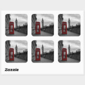 Rode telefooncel in Londen vierkante sticker (Vel)