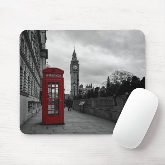 Rode telefooncel in London mousepad Muismat (Met muis)