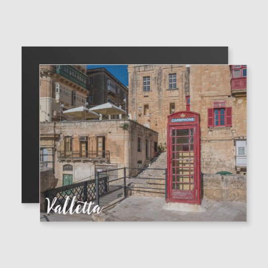 Rode telefooncel in Valletta Malta (Voorkant / Achterkant)