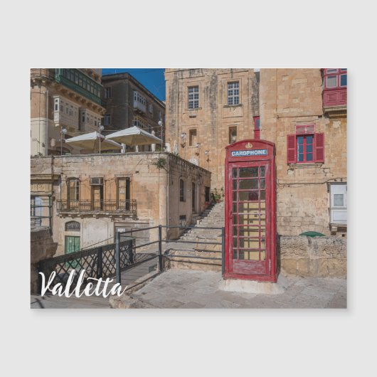 Rode telefooncel in Valletta Malta (Voorkant)