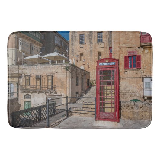 Rode telefooncel in Valletta Malta Badmat (Voorkant)