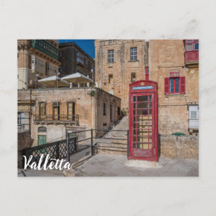 Rode telefooncel in Valletta Malta Briefkaart