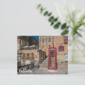 Rode telefooncel in Valletta Malta Briefkaart (Staand voorkant)