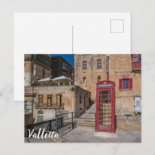 Rode telefooncel in Valletta Malta Briefkaart (Voorkant / Achterkant)
