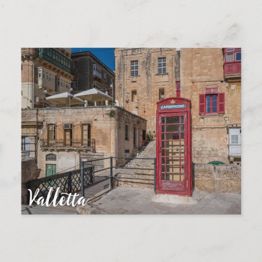 Rode telefooncel in Valletta Malta Briefkaart (Voorkant)