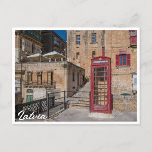Rode telefooncel in Valletta Malta Briefkaart