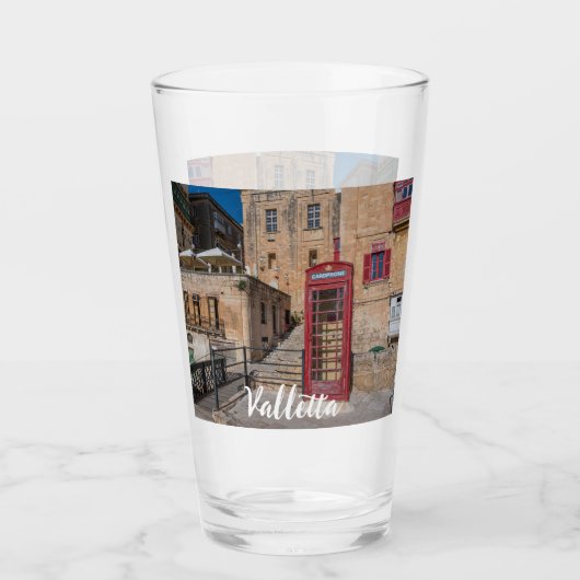 Rode telefooncel in Valletta Malta Glas (Voorkant)