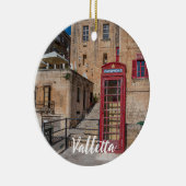 Rode telefooncel in Valletta Malta Keramisch Ornament (Rechts)