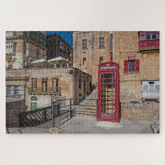 Rode telefooncel in Valletta Malta Legpuzzel (Horizontaal)