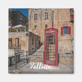 Rode telefooncel in Valletta Malta Magnet (Voorkant)