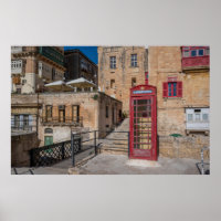 Rode telefooncel in Valletta Malta