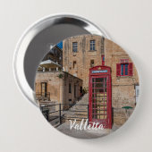 Rode telefooncel in Valletta Malta Ronde Button 4,0 Cm (Voorkant /achterkant)