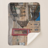 Rode telefooncel in Valletta Malta Sherpa Deken (Voorkant)