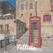 Rode telefooncel in Valletta Malta Sticker (Voorkant)