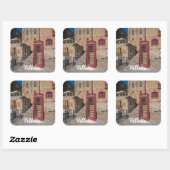 Rode telefooncel in Valletta Malta Vierkante Sticker (Vel)