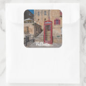 Rode telefooncel in Valletta Malta Vierkante Sticker (Tas)