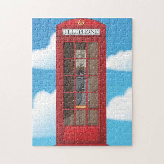 Rode telefooncel legpuzzel (Verticaal)