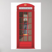 Rode telefooncel poster (Voorkant)