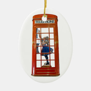 Rode Telefooncel voor Ovaal Ornament