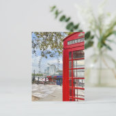 Rode telefooncel, Westminster, Londen UK Briefkaar Briefkaart (Staand voorkant)