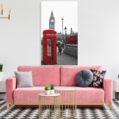 Rode Telefoondoos en de rode bus van Londen Canvas Afdruk (Insitu (Woonkamer))