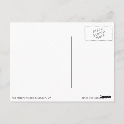 Rode telefoondoos, Groot-Brittannië wit briefkaart (Achterkant)