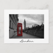 Rode telefoondoos in het witte briefkaart van Lond (Voorkant)