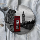 Rode telefoondoos in Londen, knop Ronde Button 6,0 Cm (In situ)