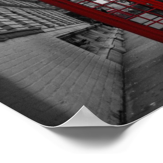 Rode telefoondoos in Londen poster print (Hoek)