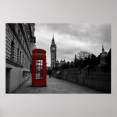 Rode telefoondoos in Londen poster print (Voorkant)