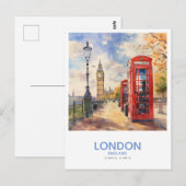 Rode telefoondozen en Big Ben - Londen, Engeland Briefkaart (Voorkant / Achterkant)