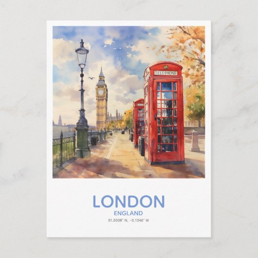 Rode telefoondozen en Big Ben - Londen, Engeland Briefkaart (Voorkant)