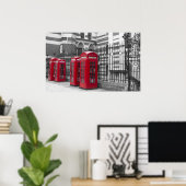 Rode telefoondozen poster (Thuiskantoor)
