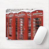 Rode telefoons bij Big Ben Muismat (Met muis)