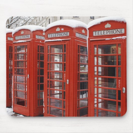 Rode telefoons bij Big Ben Muismat (Voorkant)
