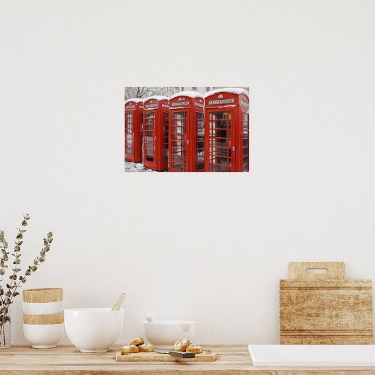 Rode telefoons bij Big Ben Poster (Keuken)