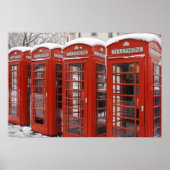 Rode telefoons bij Big Ben Poster (Voorkant)