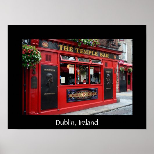 Rode Temple Bar-pub in Dublin tekstposter Poster (Voorkant)