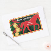 Rode Tennessee Walker Paard Kerstmis Jingle Bells Rechthoekige Sticker (Envelop)