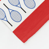 Rode tennis, gepersonaliseerde strips fleece deken (Hoek)