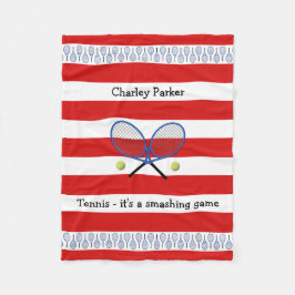 Rode tennis, gepersonaliseerde strips fleece deken