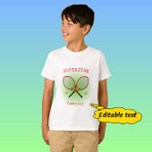 Rode tennisaas aangepaste tekst t-shirt