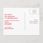 Rode Tent Camping Verjaardagsfeest Briefkaart Uitn (Achterkant)