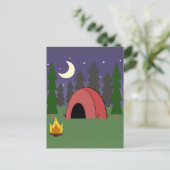 Rode Tent Camping Verjaardagsfeest Briefkaart Uitn (Staand voorkant)