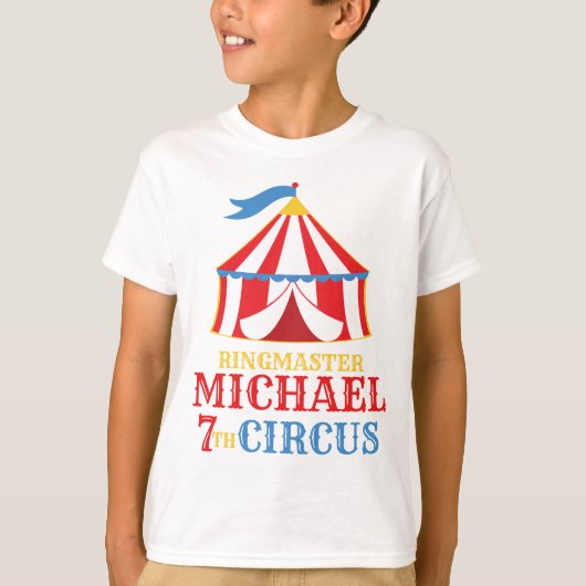 Rode Tent Circus Carnaval Verjaardag Shirt (Voorkant)