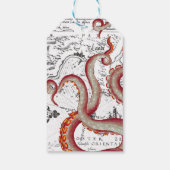 Rode Tentakels octopus kaart Cadeaulabel (Achterkant)