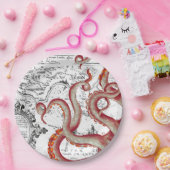 Rode Tentakels octopus kaart Papieren Bordje (Feest)