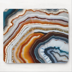 Rode Terracotta Witte Zwarte Blauwe Gouden Agate G Muismat