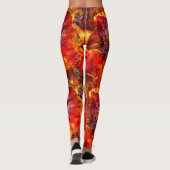 Rode texturen Rode bloemen abstractie Leggings (Achterkant)